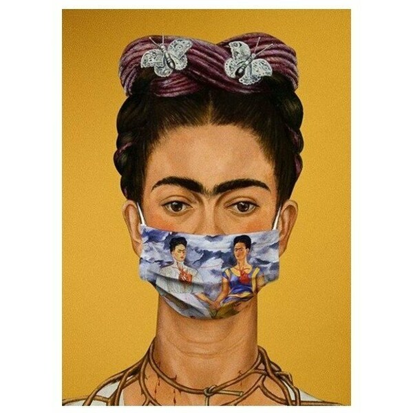 Life is ART T-shirt : " Frida w masce ".