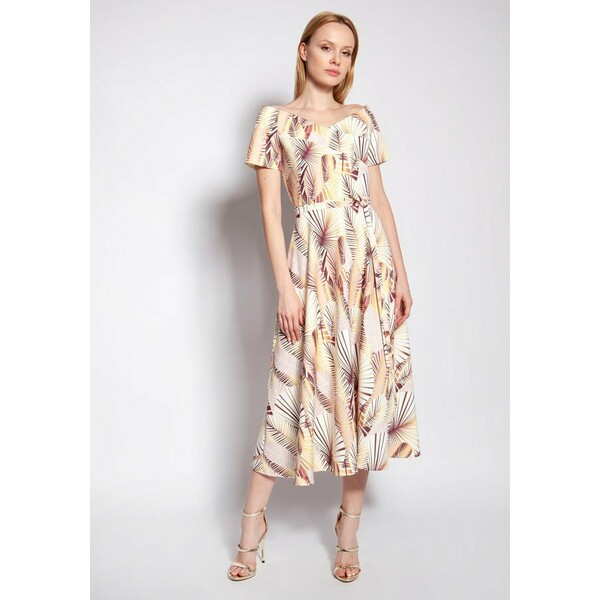 Lanti Trapezowa sukienka - SUK182 abstrakcyjne liście