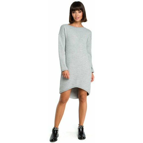 Be BK006 Sukienka swetrowa z asymetrycznym dołem