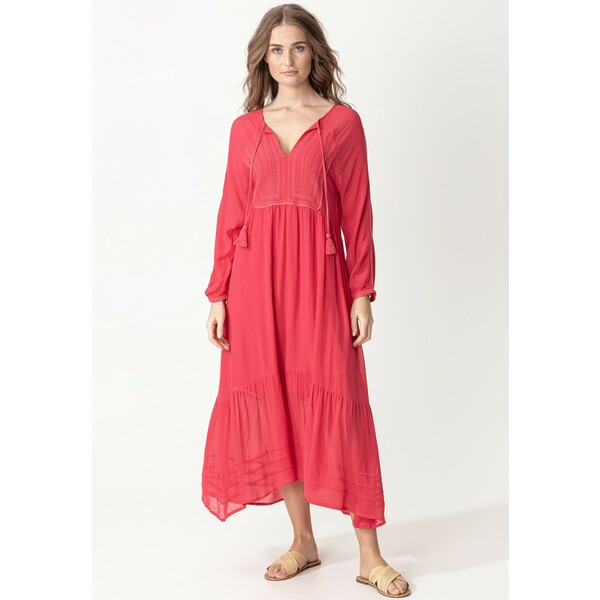Indiska LENA Długa sukienka raspberry INO21C024
