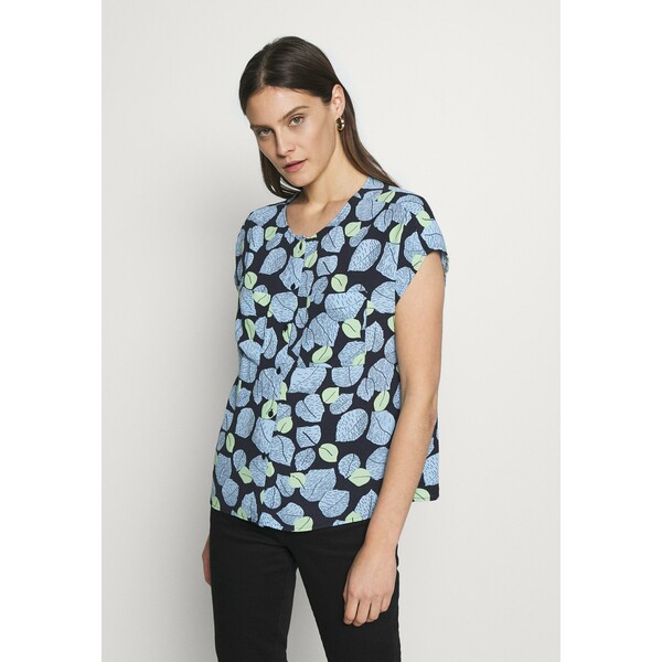 mine to five TOM TAILOR BLOUSE Bluzka navy/leaves design TO221E0T1