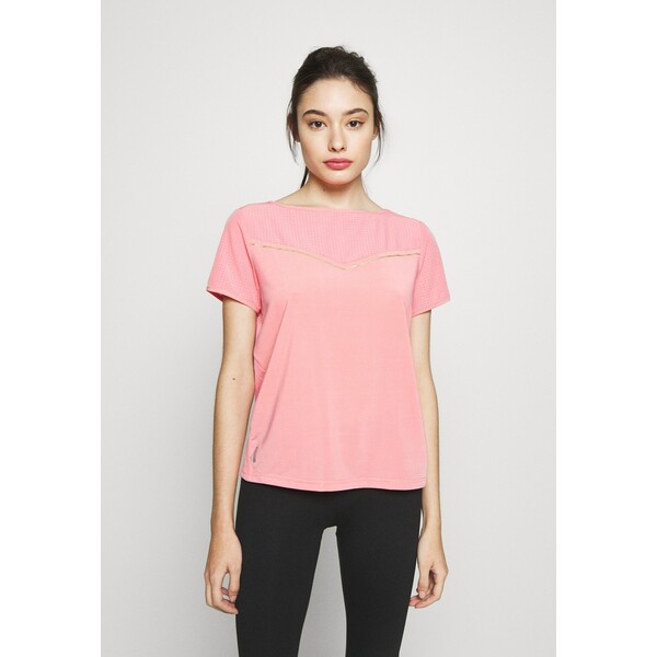 ONLY PLAY Petite ONPJEWEL BOATNECK TRAINING TEE T-shirt z nadrukiem strawberry pink/white gold ONE21D00F