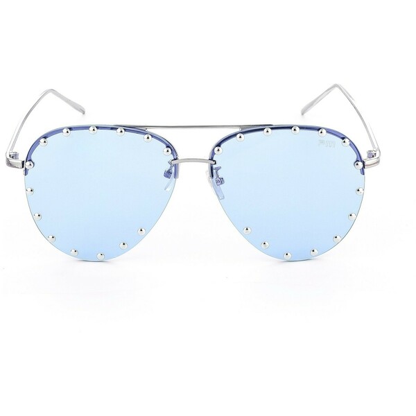 Primamoda Okulary przeciwsłoneczne z błękitnymi szkłami i dżetami FABBRI 13D-OG087 BLUE