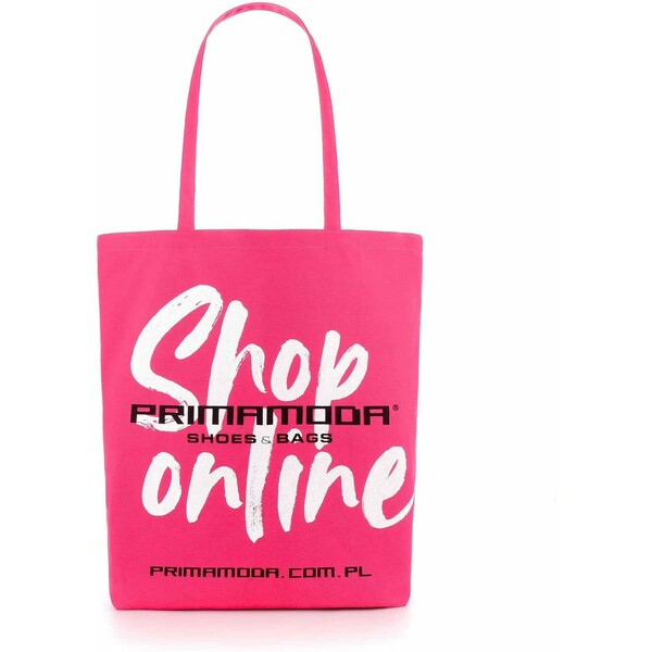 Primamoda Różowa torba shopper bag z modnym napisem ABBAZIA 10L-ZX18 FUXIA