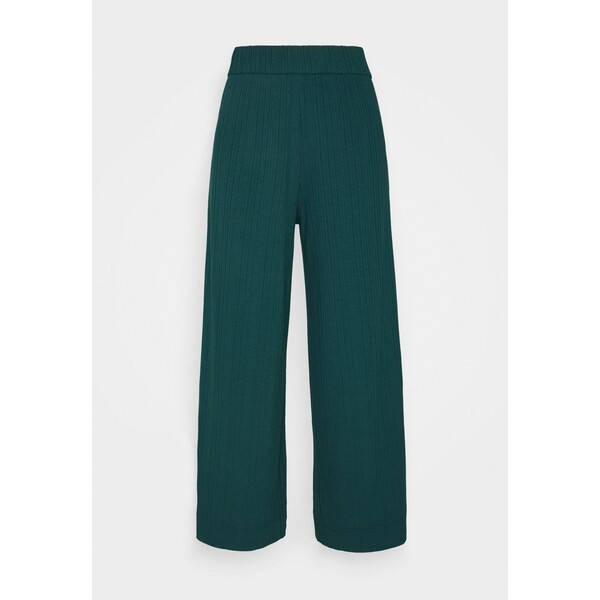 Monki CILLA TROUSERS Spodnie materiałowe dark green MOQ21A01Z