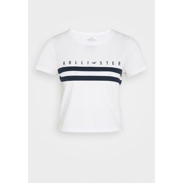 Hollister Co. TUCKABLE SPORTY T-shirt z nadrukiem white H0421D08D