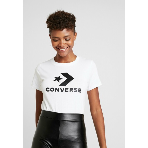 Converse BOOSTED STAR CHEVRON LOGO TEE T-shirt z nadrukiem white CO421D07K