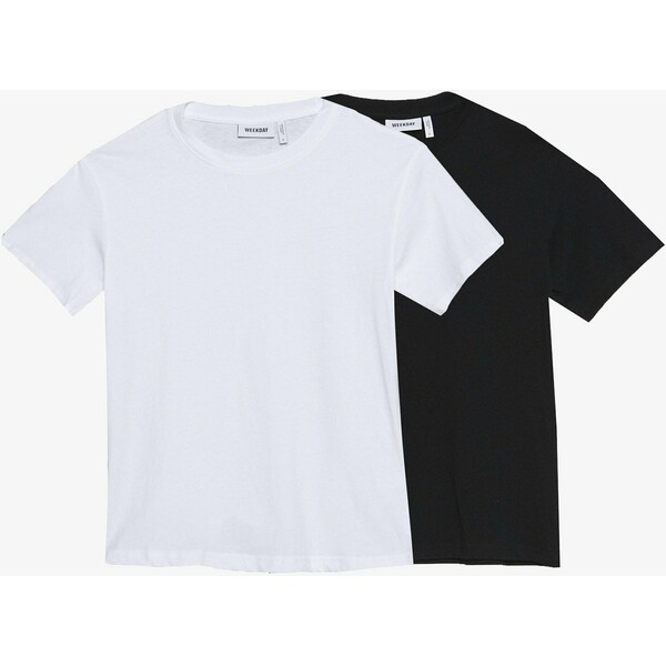 Weekday ALANIS 2 PACK T-shirt basic black/white WEB21D056