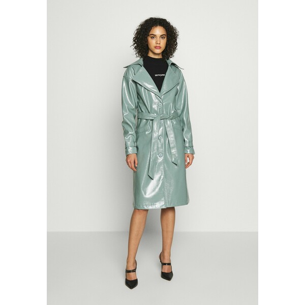 Missguided TEXTURED TRENCH Prochowiec green M0Q21G06Q