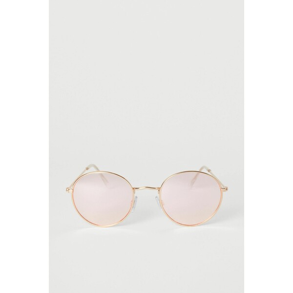 H&M Okulary przeciwsłoneczne 0369796035 Różowe złoto/Różowy