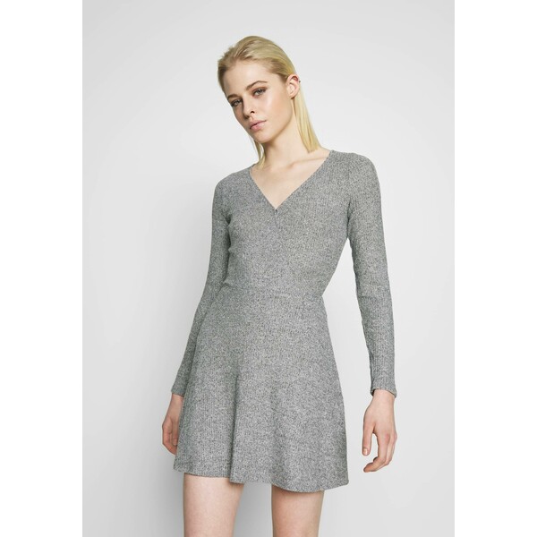 Hollister Co. BRUSH DRESS Sukienka dzianinowa light grey H0421C01T