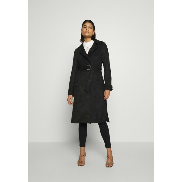 Dorothy Perkins SUEDETTE DRING TRENCH COAT Prochowiec black DP521G08W