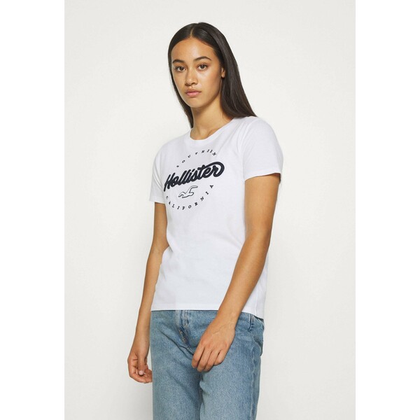 Hollister Co. TECH CORE T-shirt z nadrukiem white circle H0421D07X