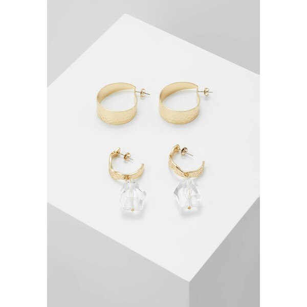 Pieces PCNANNE HOOP EARRINGS 2 PACK Kolczyki gold-coloured PE351L0KJ