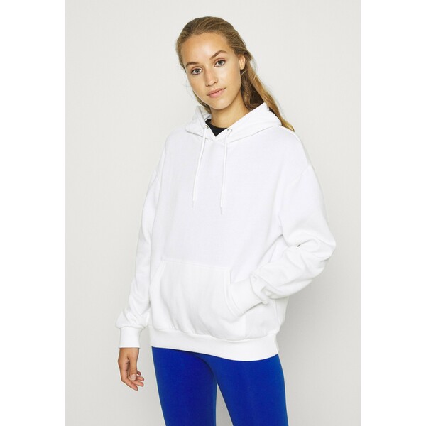 Even&Odd BASIC Oversized hoodie with pocket Bluza z kapturem white EV421J085