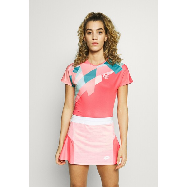 sergio tacchini TANGRAM T-shirt z nadrukiem coral pink/multicolor S1641D00J