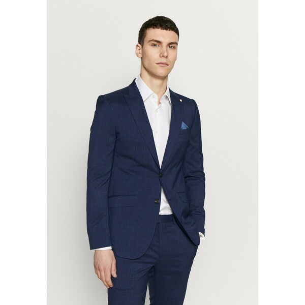 Burton Menswear London HIGHLIGHT CHECK Marynarka garniturowa navy M0822A0BC