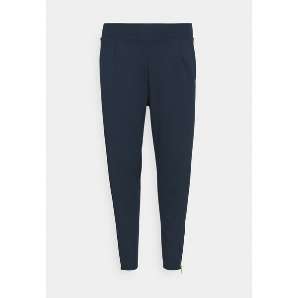 Simply Be SOFT TAPERED TROUSER WITH STATEMENT ZIP CUFF Spodnie materiałowe navy SIE21A01L