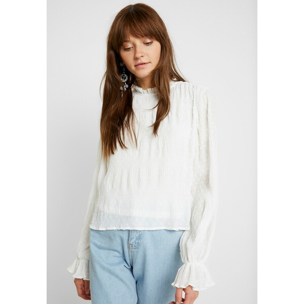 Nly by Nelly RUCHED BLOUSE Bluzka white NEG21E020