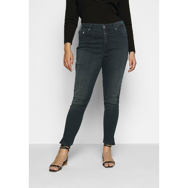 Calvin Klein Jeans Plus HIGH RISE ANKLE Jeansy Skinny Fit dark-blue denim C2Q21N004