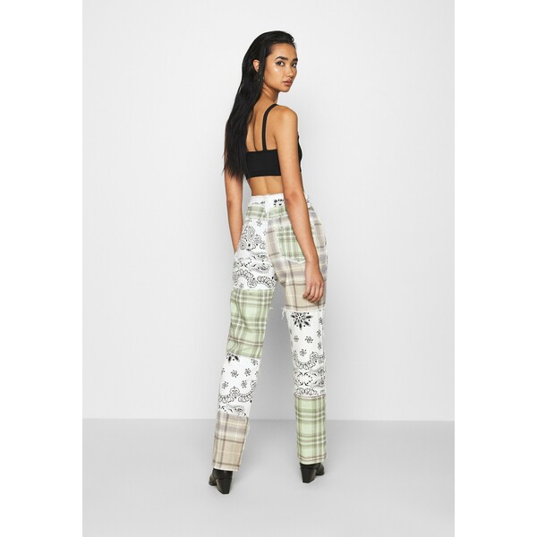 Jaded London PATCHWORK BANDANA BOYFRIEND FIT Jeansy Slim Fit multicolor