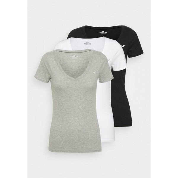 Hollister Co. ICON MULTI 3 PACK T-shirt basic white/black/light grey H0421D07Q