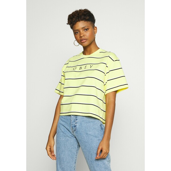 Obey Clothing RONNY BOX TEE T-shirt z nadrukiem lemon multi OB021D02K