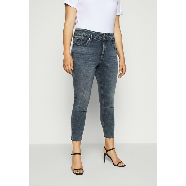 Calvin Klein Jeans Plus HIGH RISE SKINNY ANKLE Jeansy Skinny Fit blue/black denim C2Q21N003