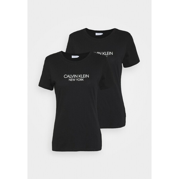 Calvin Klein 2 PACK T-shirt z nadrukiem black 6CA21D023