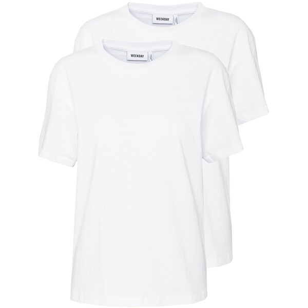 Weekday ALANIS 2 PACK T-shirt basic white WEB21D056