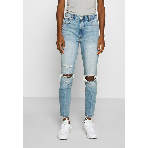 Abercrombie & Fitch KNEE DESTROYED Jeansy Skinny Fit destroyed denim A0F21N02X