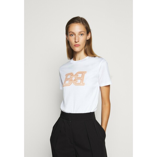 Bally CLASSIC TEE T-shirt z nadrukiem white 23B21D006