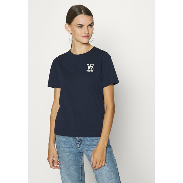 Wood Wood MIA T-shirt z nadrukiem navy WO421D01P