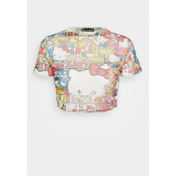 NEW girl ORDER HELLO CROP TEE T-shirt z nadrukiem multicoloured NEM21D01B