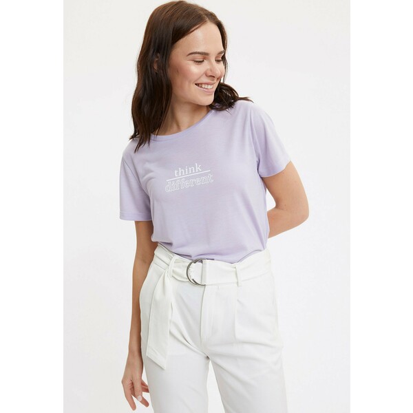 DeFacto T-shirt z nadrukiem purple DEZ21D082