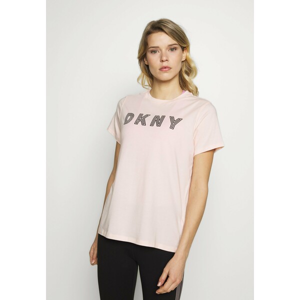 DKNY TRACK LOGOSHORT SLEEVE TEE T-shirt z nadrukiem papaya DK141D018