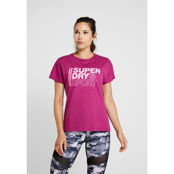 Superdry CORE SPORT GRAPHIC TEE T-shirt z nadrukiem raspberry SU241D027