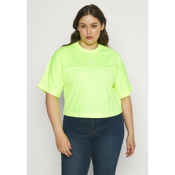 Calvin Klein Jeans Plus PLUS PUFF BACK LOGO TEE T-shirt z nadrukiem yellow C2Q21D007