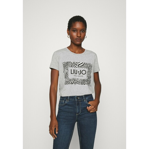 Liu Jo Jeans MODA T-shirt z nadrukiem grigio melange L2521D01U