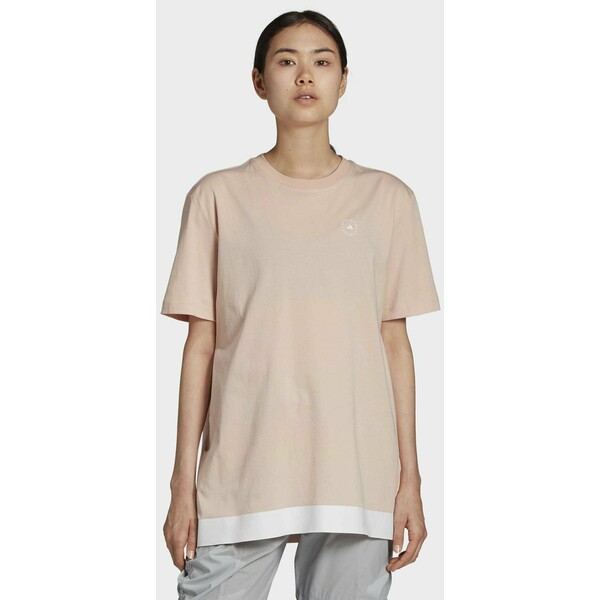 adidas by Stella McCartney COTTON T-SHIRT T-shirt z nadrukiem beige AD741D085