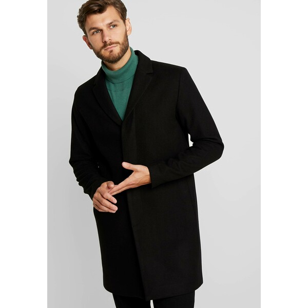 Selected Homme SLHBROVE COAT Krótki płaszcz black SE622T035