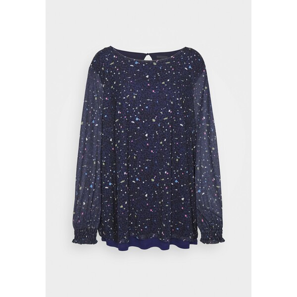 MY TRUE ME TOM TAILOR BLOUSE WITH PRINT Bluzka navy TOL21E01N