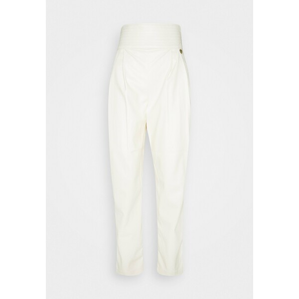 TWINSET Spodnie skórzane bianco panna TW321A015