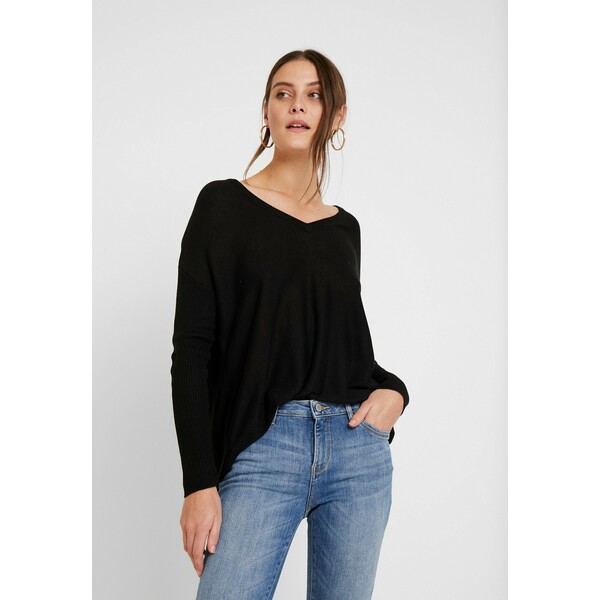 Anna Field RELAXED V-NECK Sweter black AN621I0DY