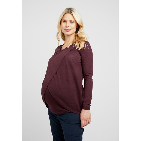 New Look Maternity NURSING 2 PACK Bluzka z długim rękawem dark green/dark burgundy N0B29G054