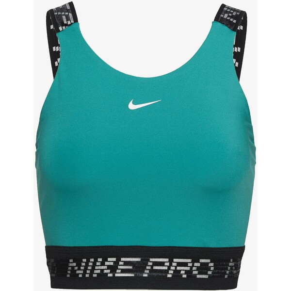 Nike Performance CROP TANK Koszulka sportowa neptune green/black/metallic silver N1241D15P