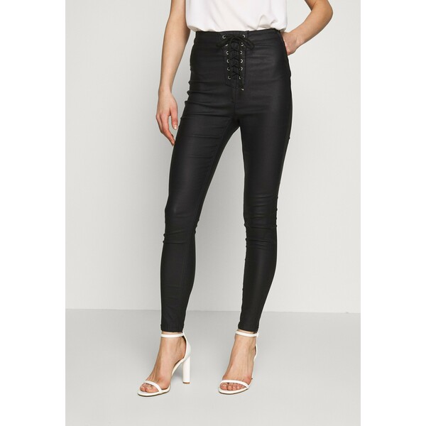 Missguided VICE COATED Jeansy Skinny Fit black M0Q21N075