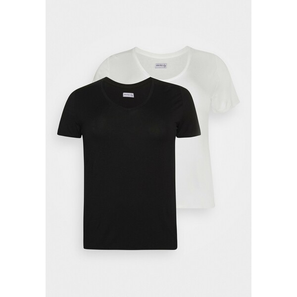 Anna Field Curvy 2 PACK T-shirt basic black / white AX821D03K
