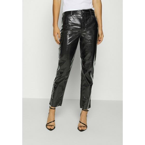 ONLY ONLEMILY VENYL PANT Spodnie materiałowe black ON321A176