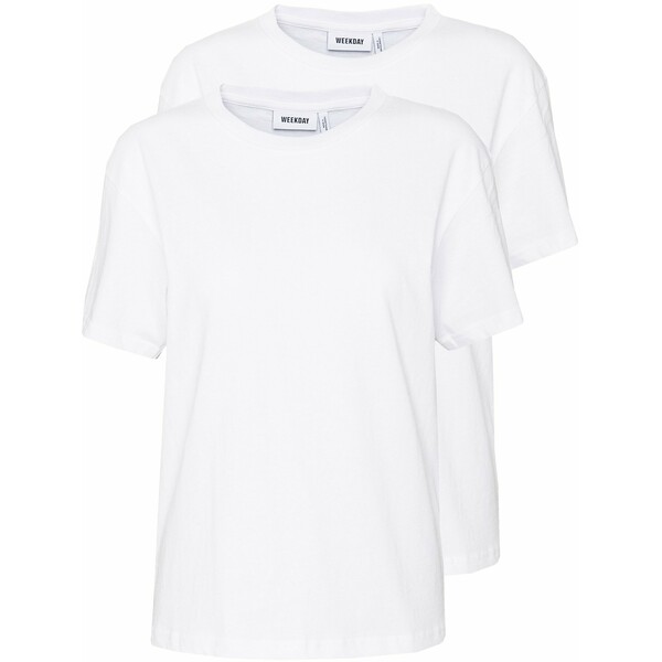 Weekday ALANIS 2 PACK T-shirt basic white WEB21D056-A12